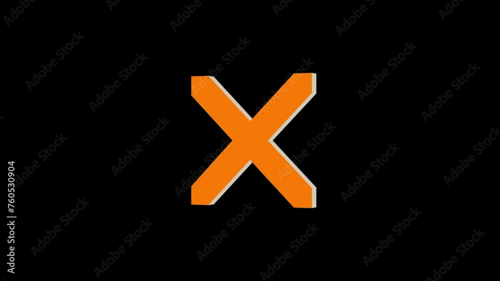 3d X mark logo icon loopable rotated brown color animation black background 3d X mark logo icon loopable rotated brown color animation black background