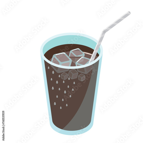 アイソメトリックのイラスト_アイスコーヒーバリエーション