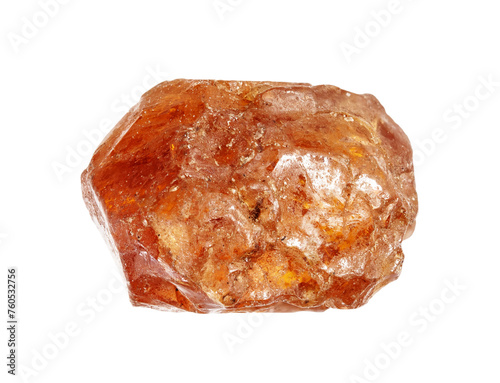 natural raw hessonite grossular rock cutout photo
