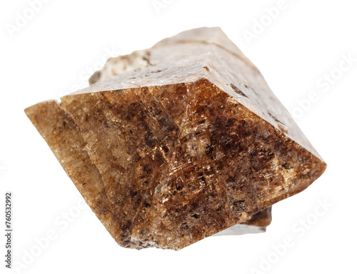specimen of natural rough zircon crystal cutout