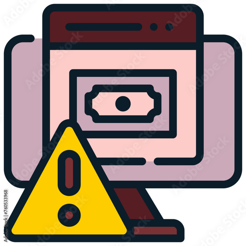 alert warning scam phishing cyber security filled outline