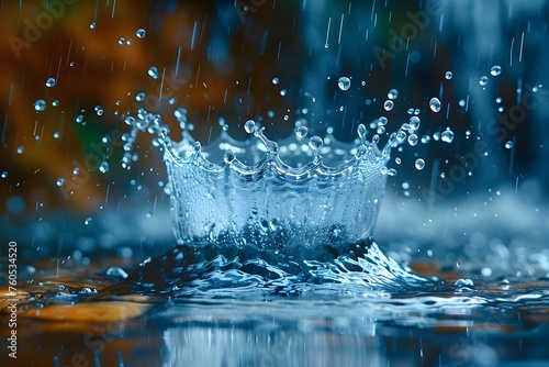 Water Splashing on Surface With Crown