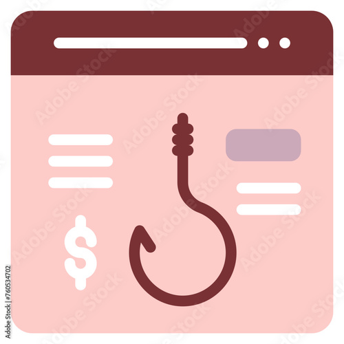 hook scam phishing cyber online internet flat style