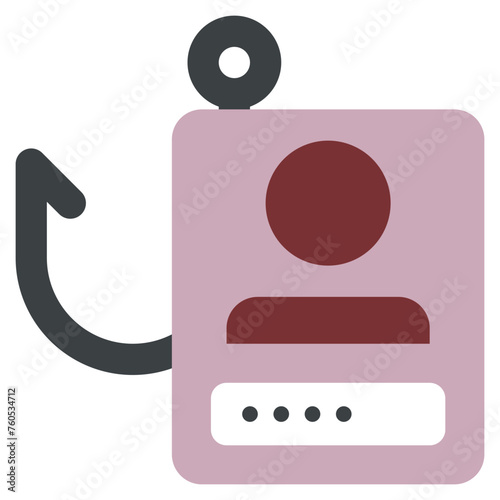 personal data information scam phishing hook flat style