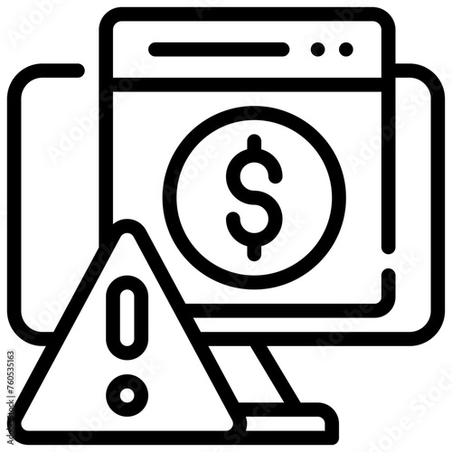 money scam phishing cyber security simple line