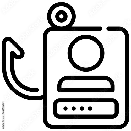 personal data information scam phishing hook simple line
