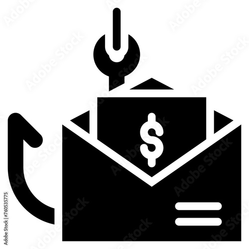 email message envelope scam phishing hacker cyber solid glyph