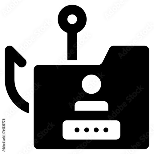 folder data scam phishing fraud cyber solid glyph