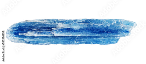 natural raw blue kyanite crystal cutout