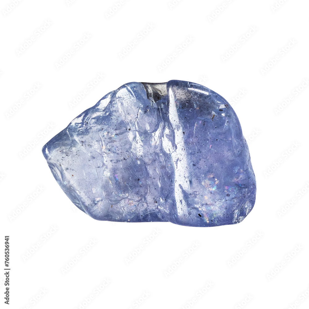 natural polished tanzanite crystal cutout