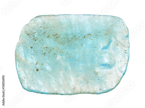 natural polished aquamarine mineral cutout