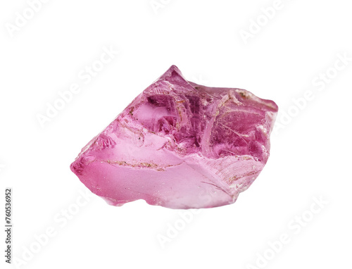 natural unpolished rhodolite crystal cutout photo