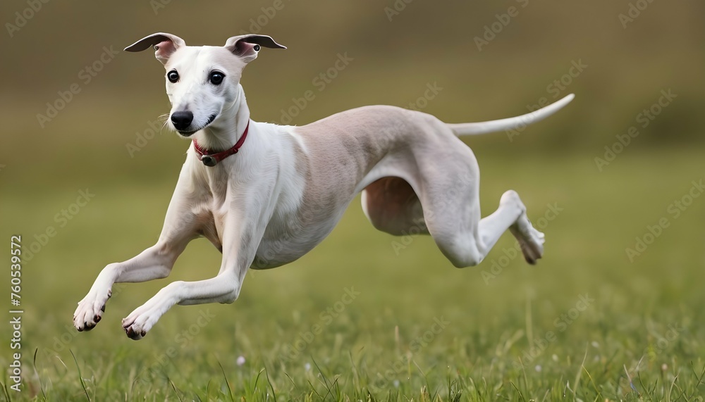 A Graceful Whippet Sprinting Through A Meadow