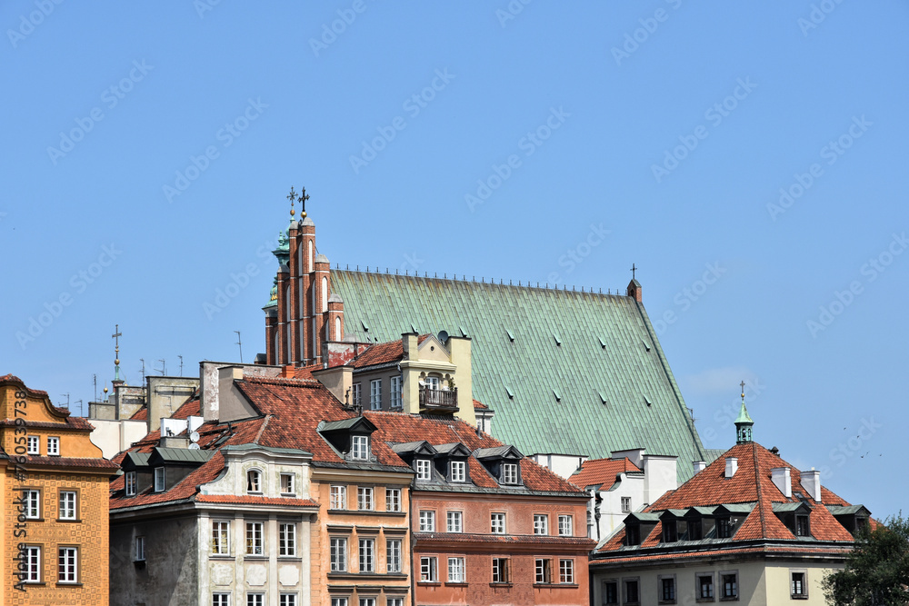 Fototapeta premium Apartment buildings in Warsaw old town, Poland