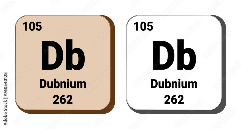 Db, Dubnium element vector icon, periodic table element. Vector illustration EPS 10 File. Isolated on white background. Db, Dubnium element vector icon, periodic table element. Vector illustration EPS 10 File. Isolated on white background.