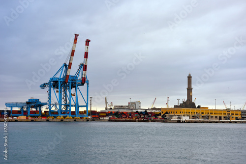 the port and the maritime station Genoa Italy