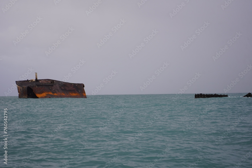 Mara Hope, old shipwreck 37 years old on the Atlantic coast near Fortaleza, originally built at a Spanish shipyard in Cardíz. Fortaleza - Ceará, Brazil, March 16, 2024. Mara Hope, old shipwreck 37 years old on the Atlantic coast near Fortaleza, originally built at a Spanish shipyard in Cardíz. Fortaleza - Ceará, Brazil, March 16, 2024.
