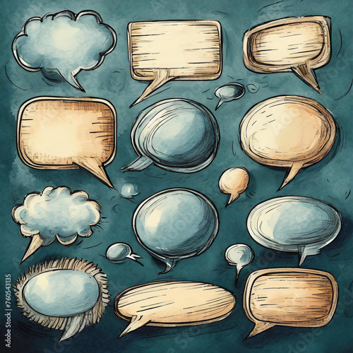 pack of speech bubbles sketches photo