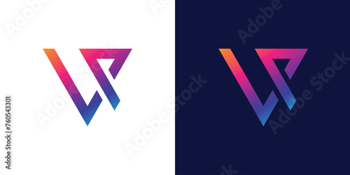 sleek modern v Letter Logo