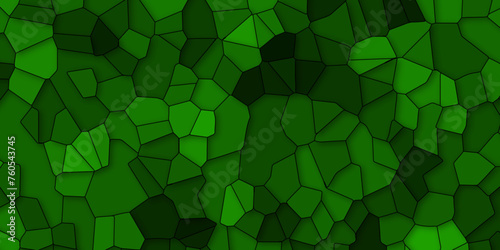 Fotografia Abstract green color broken stained-glass background with black line