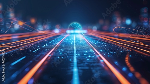 A holographic roadmap unfolding under the guidance of AI, illustrating the strategic journey of HR professionals in navigating the complexities of talent management