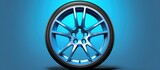 Blue wheels with chrome rims