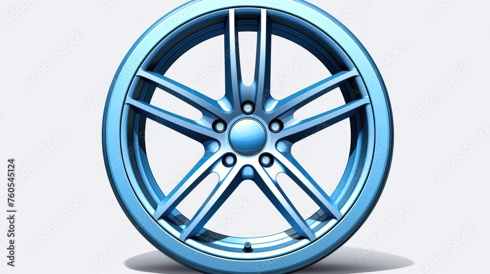 Obraz premium A blue wheel with a black rim