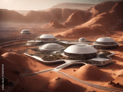 Image of a Martian colony, Mars photo