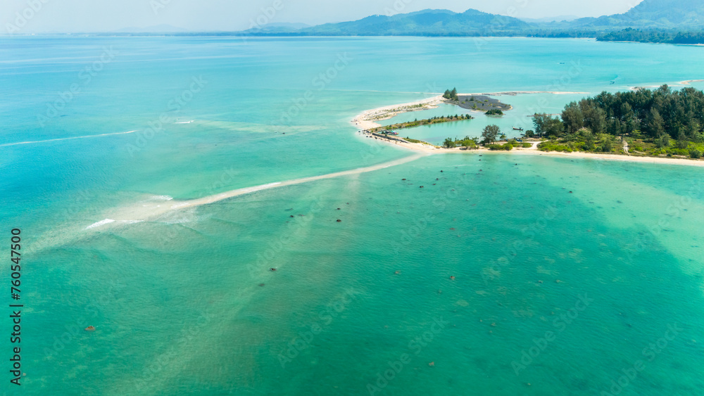 Obraz premium Aerial view of Pakarang Cape (Lem Hua Krung Yai) in Khao Lak, Thailand