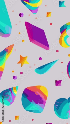 Colorful geometric shapes. Loop Background Animation