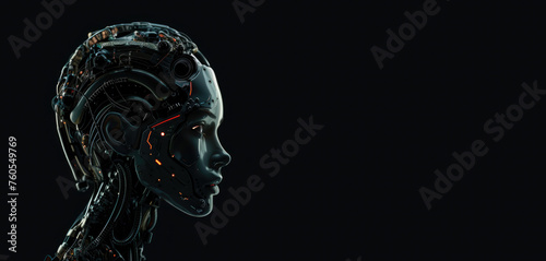 Side profile of robot with blurred face