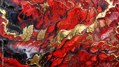 nk Abstract: Bold Red Paint with Watercolor Stone and Liquid Marble Texture, Modern Gold Glitter Red Design Splash - Design Template, Wallpaper, Background - Artistic Luxury for Creative Projects