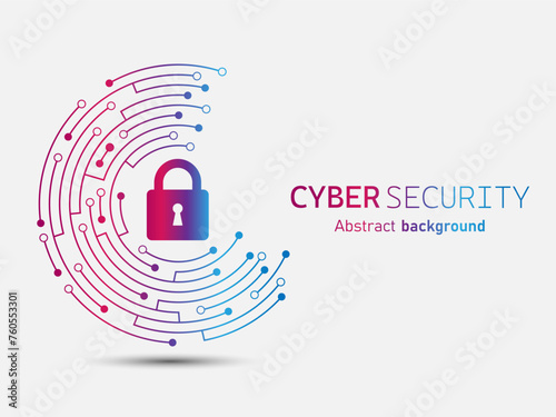 Cyber security technology on circuit board. Abstract background futuristic Hi tech style, Technology data protection system, Internet security and safety information personal, Vector and Illustration.