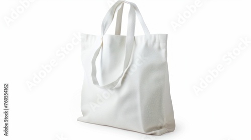 a blank white tote bag isolated on white background 