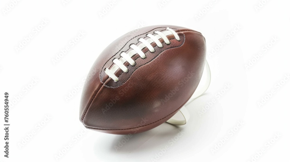 American football isolated on white background diagonal in frame without shadow American football isolated on white background diagonal in frame without shadow
