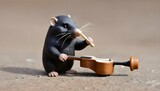 A Mole Playing A Tiny Musical Instrument