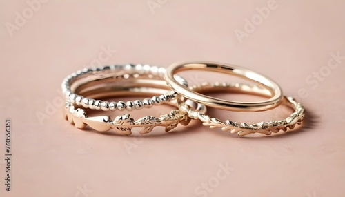 A Set Of Stackable Rings Featuring Delicate Nature