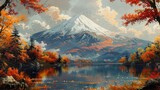 Colorful autumn Season and Mountain