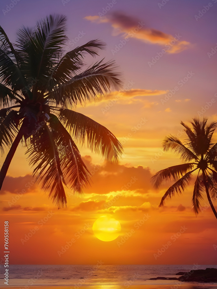 Radiant Twilight. A Tropical Sunset Spectacle