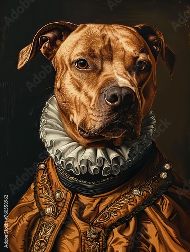 a dog portrait in Renaissance style.