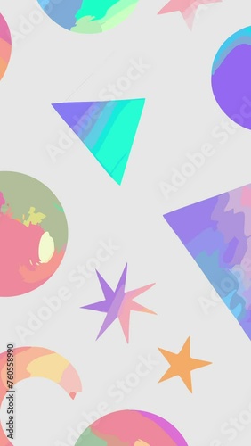 Pattern repeating shapes and colors. Loop Background Animation