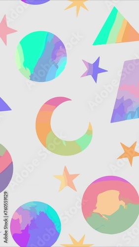 Pattern repeating shapes and colors. Loop Background Animation