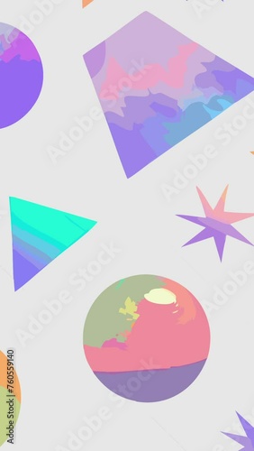 Pattern repeating shapes and colors. Loop Background Animation