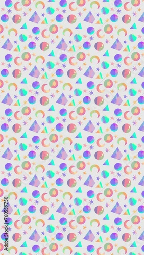 Pattern repeating shapes and colors. Loop Background Animation