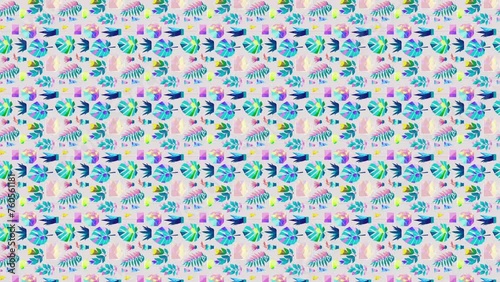 Vector graphics of colorful leaves. Loop Background Animation