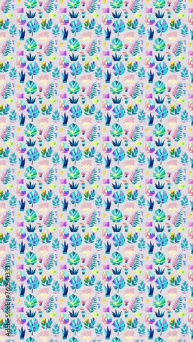 Vector graphics of colorful leaves. Loop Background Animation