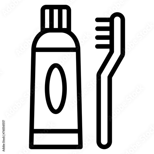 732-Toothbrush and Toothpaste Icon style