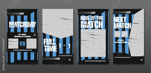 Sport story post template , Football Match day , Full time , Next match Best player