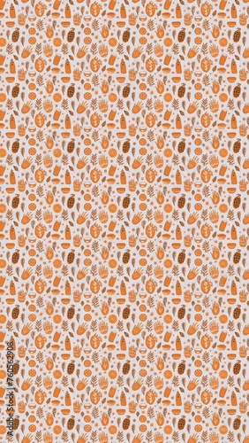 Vector graphics of seamless orange pattern. Loop Background Animation