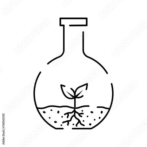 Soil line icon. Simple Plants Related Vector Line Icon. Contains such Icons as Leaf on Hand and Growing Conditions. Seeds and irrigation. Spring
